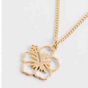 New Gold Hibiscus Flower Necklace